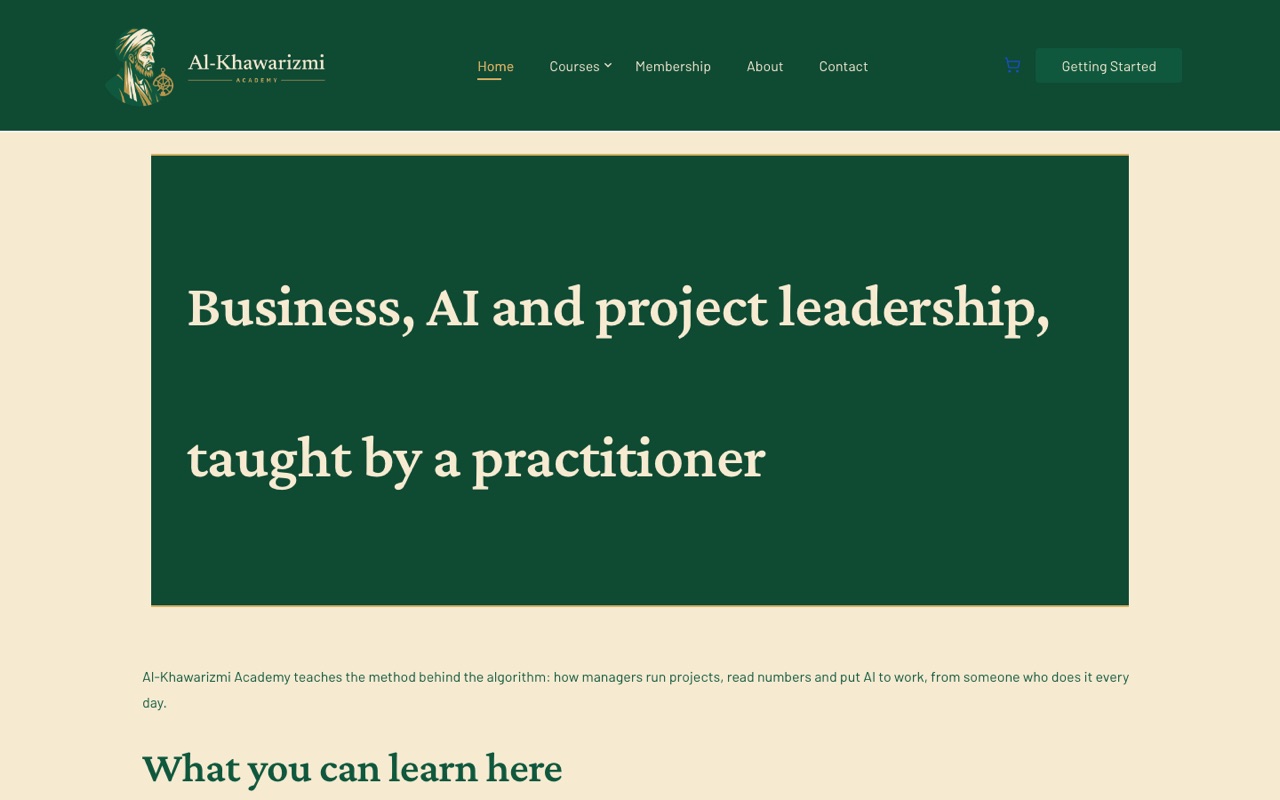 Al-Khawarizmi Academy screenshot